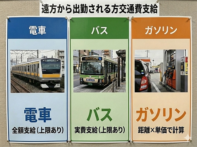 遠方から出勤される方には交通費も支給いたします。
