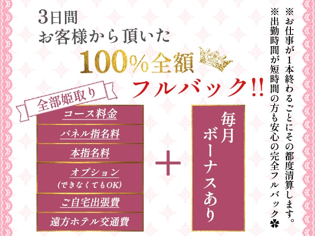 【リニューアルオープン‼入店3日間完全フルバック実地‼】(大和ナデシコ~本店~:奈良/デリバリーヘルス キャスト)